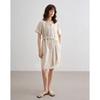 Demana Linen Blend Tencel Cotton Collarless Straight Dress