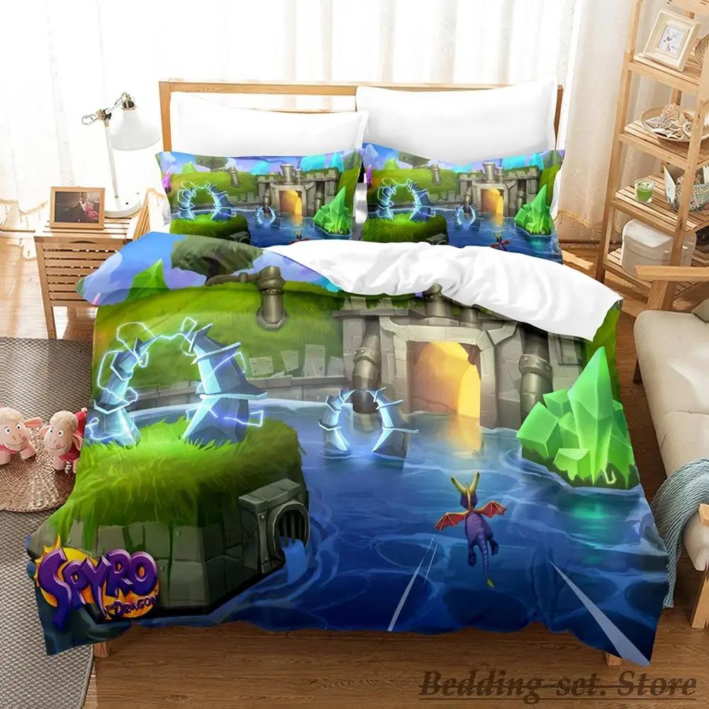 New Spyro Reignited Trilogy Bedding Set Single Twin Full Queen King Size Bed Set Adult Kid Bedroom Duvetcover Sets Anime Gme