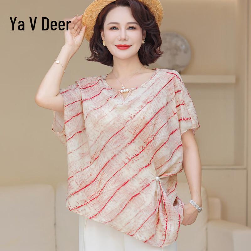 Коллекция шифоновых блузок в полоску Yalu для мам 4XL
