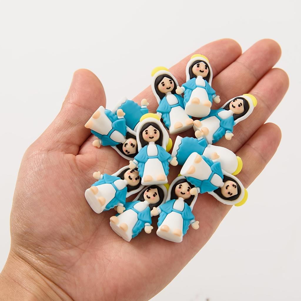10/30/50Pcs Mini Virgin Mary Figures Easter Jesus Loves You Jesus Toys School Religious Party Gifts Easter Egg Fillers Decors