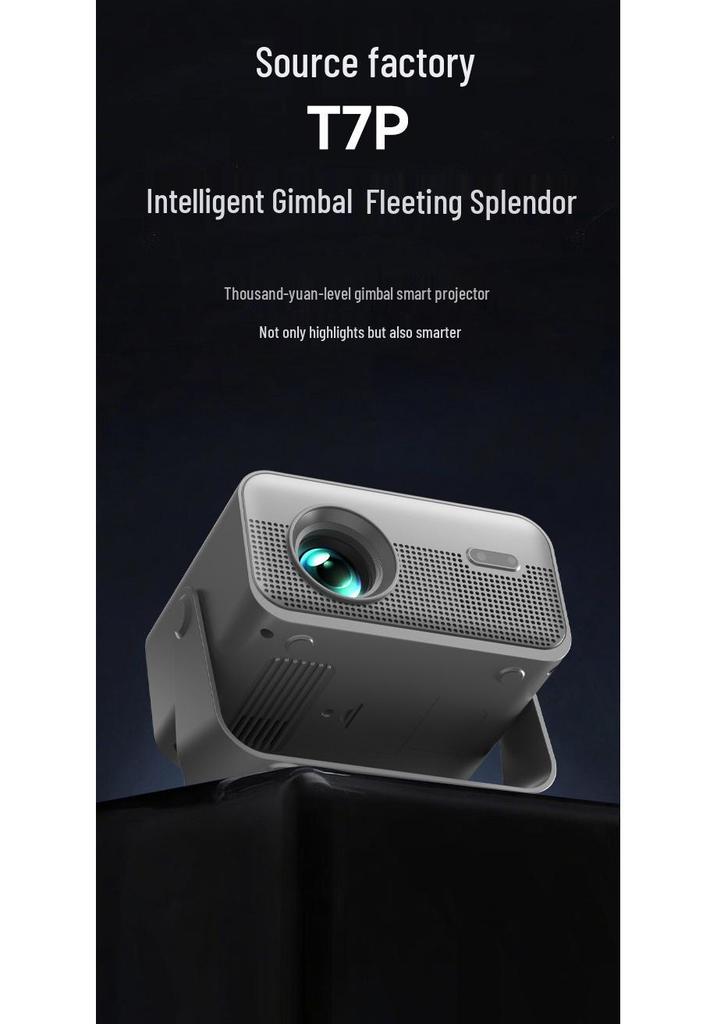 New T7P High Lumens HD Projector: Smart Phone Connect, Wall Projection for Bedroom/Dorm.