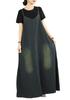 Denim Jumper Suspender Cami Maxi Loose Plus Size [Mouhoukyo] Women's Overalls, Skirt, Skirt, Dress, All-in-One, Length, Denim, V-Neck, Fit,