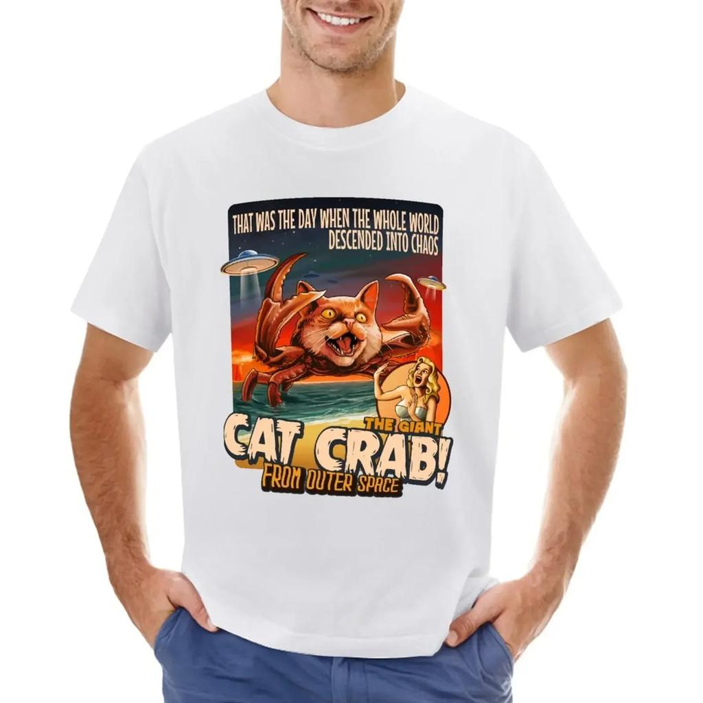 customs design your own oversized t shirts for The Giant Cat Crab T-shirt summer tops hippie clothes harajuku