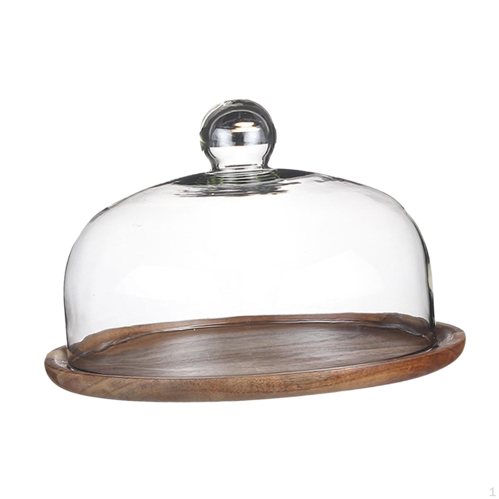 

Подставка для торта из бамбука с куполом для угощений и демонстрации на вечеринке Dark Brown M