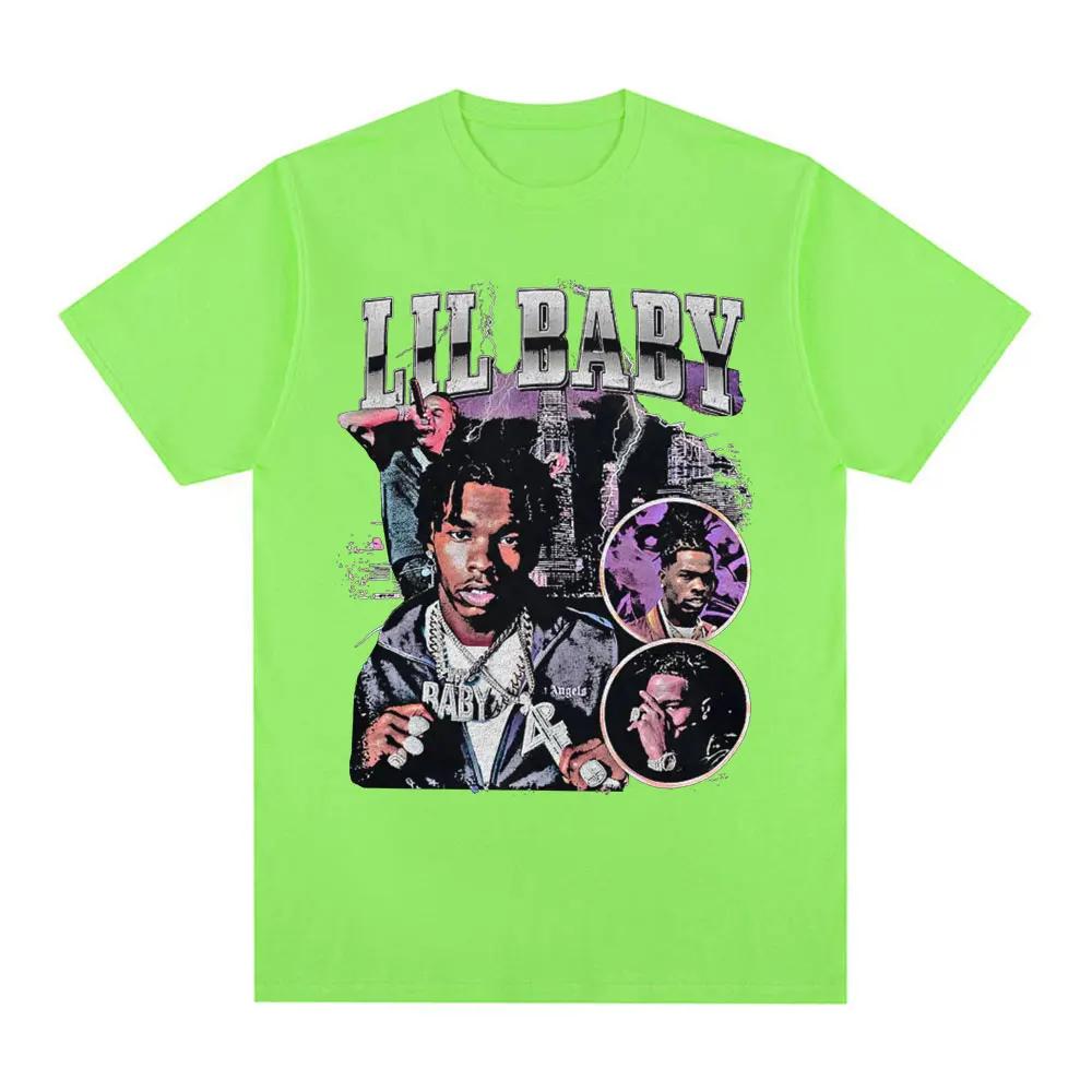 Hip Hop Rapper Lil Baby T-shirt Vintage Graphic Print Oversized T-shirts Fashion Aesthetic Short Sleeve T Shirts Streetwear Unisex