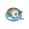 White Rabbit & Cat Coffee Bath Drip Oil Brooch - Creative Versatile Badge