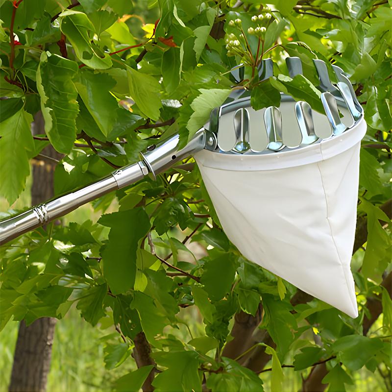 Metal Fruit Picker Agricultural Bayberry Jujube Fruit Picking Tool Garden Orchard Apple Peach High Tree Catcher Collection Pouch