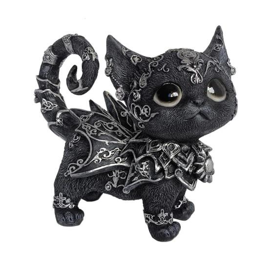 Загадочная статуэтка черной кошки, статуя черной кошки из смолы, скульптура, украшение для полки дома, офиса, рабочего стола, подарок для любителей кошек чёрный