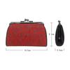 Inden-ya Inden Coin Purse 340 Parent-Child Gamaguchi Coin Case 1501 Red Deer Leather X Black Lacquer Grape Pattern 8.5cm (H) X 14.5cm (W) X 3.5cm (D)
