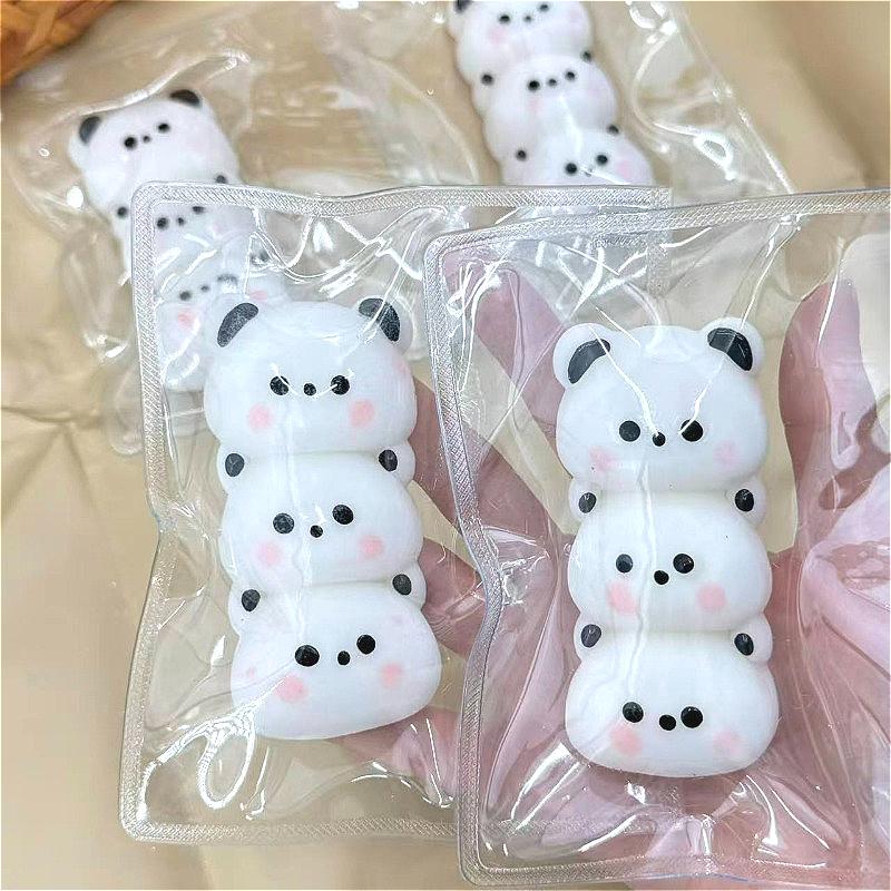 Stacked Panda Squishy Fidget Toy Stress Relief Soft Squeeze Cartoon Animal Sensory Decompression Toy Kids Party Holiday Gift