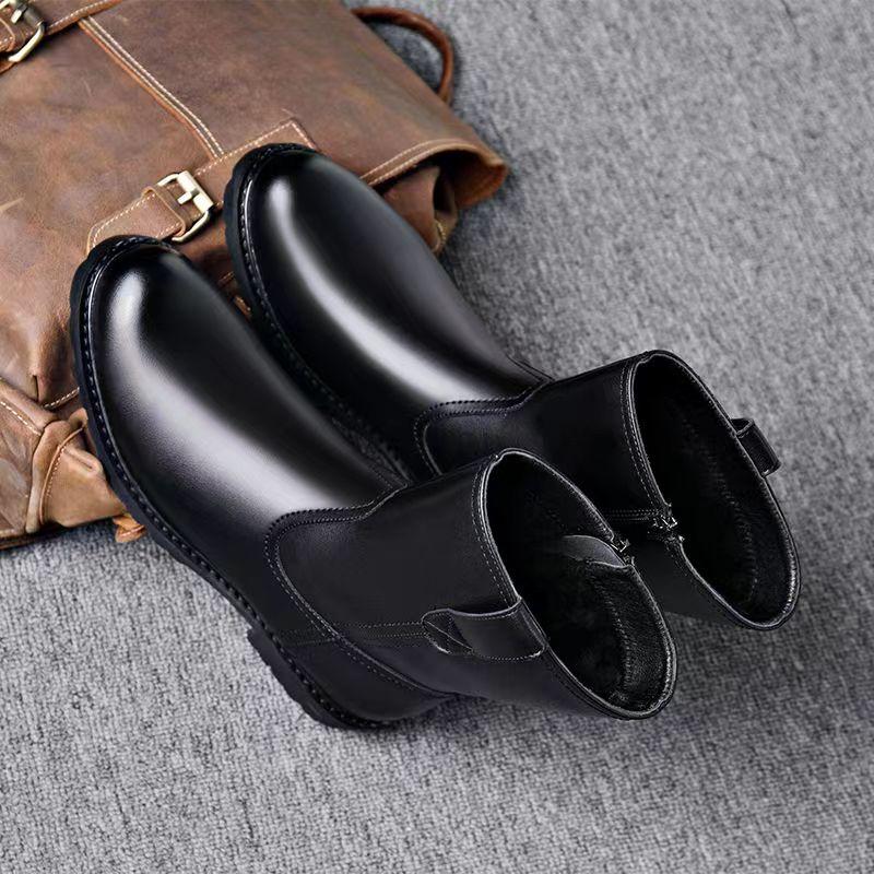 Fashion italian  designer boots for men luxury fashion original leather shoes stage nightclub high motorcycle boot chelsea botas