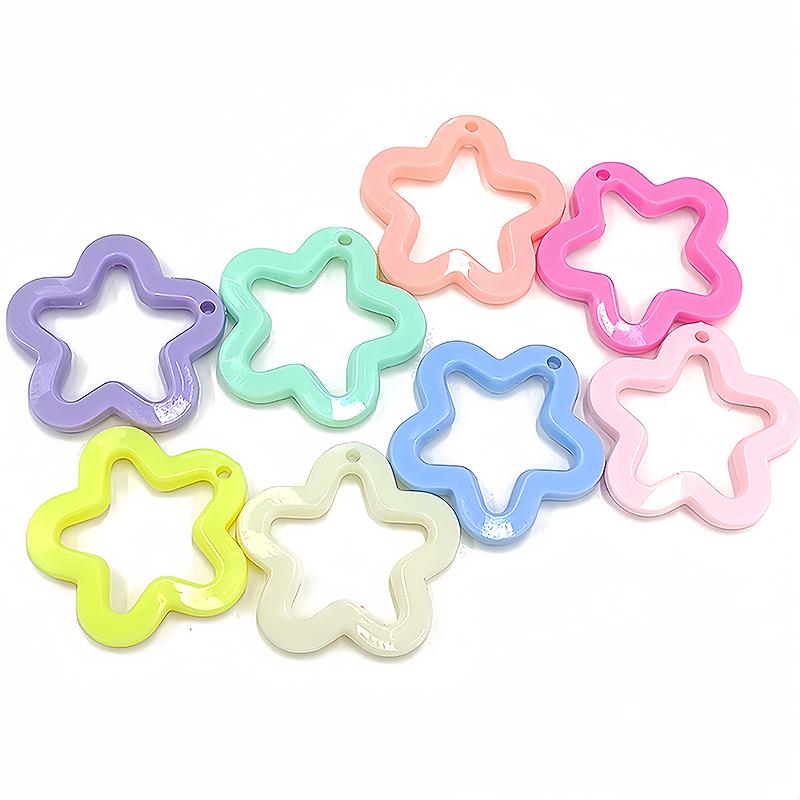 10/20Pcs 30mm Acrylic Transparent Star Pendant Loose Spacer Beads for DIY Jewelry Bracelet Earring Necklace Making Accessories
