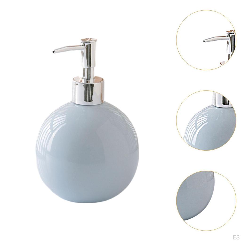 Handseifenspender mit Pumpe, Keramik-Flüssigkeitsbehälter, modern, tragbar, 550 ml, nachfüllbar, Emulsion