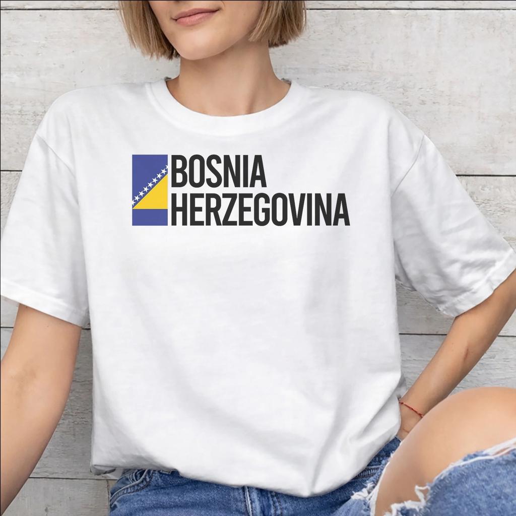 Bosnia and Herzegovina Flag Merch Unisex T Shirts Cotton Tee Graphic Print Tshirt Clothing