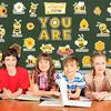 Bee Motivational Bulletin Board Decorations Positive Affirmation Posters Summer Sunflower Bee Hive Cutouts for Back to School Classroom Wall Decor