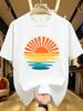Wds01222sunrise Printing Plus Size Unisexs Round Neck Tshirt Summer Casual Street Fashion Unisexs Joker Short Sleeve Tshirt