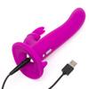 Strap-On With Penis - Happy Rabbit Vibrating Strap-On Harness Set Purple