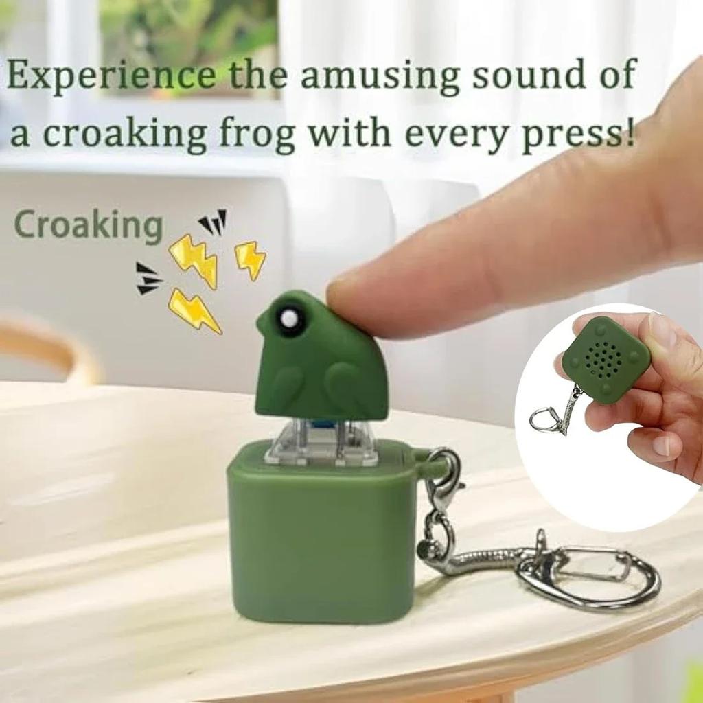 *Croaking Frog Fidget Toy Keychain Rechargeable Frog Keychain With Sound & Led Lights, Funny Frog Keyboard Clicker Stress Relief