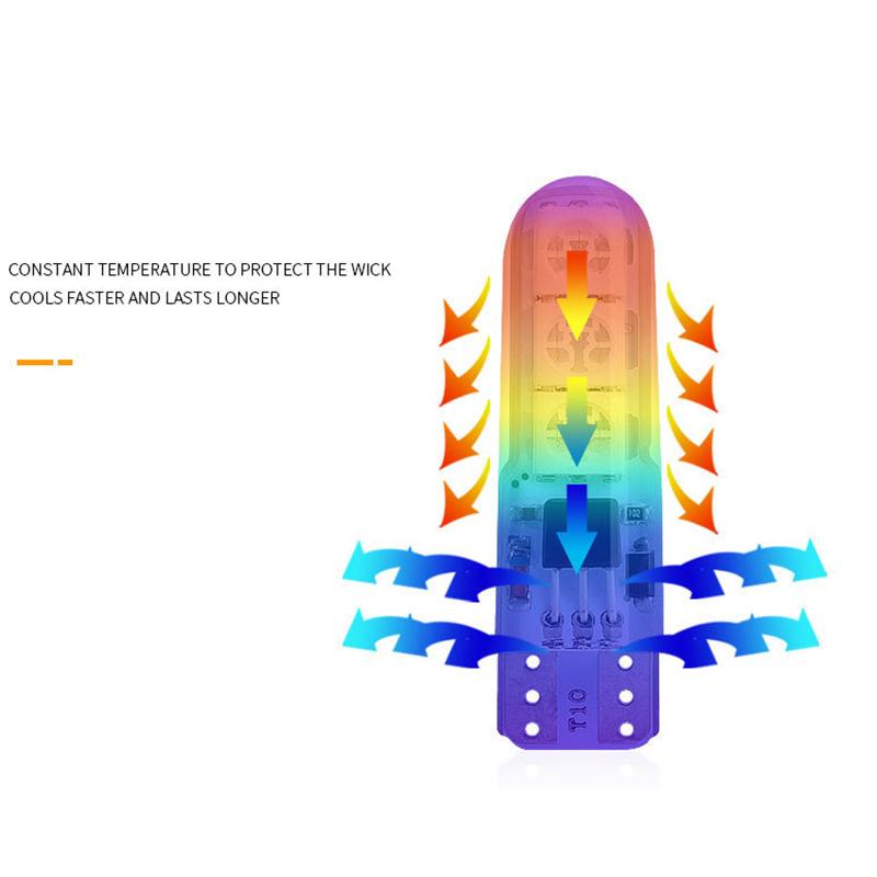 2/4Pcs  T10 Silicone 5050-6Smd Remote Control Reading Light Rgb Colorful License Plate Mini Lamp For Car/Motorcycle