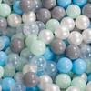 KiddyMoon 90x30cm/200 Balls Baby Foam Ball Pit Certified Made In Eu, Light Grey:pearl/grey/transparent/baby Blue/mint