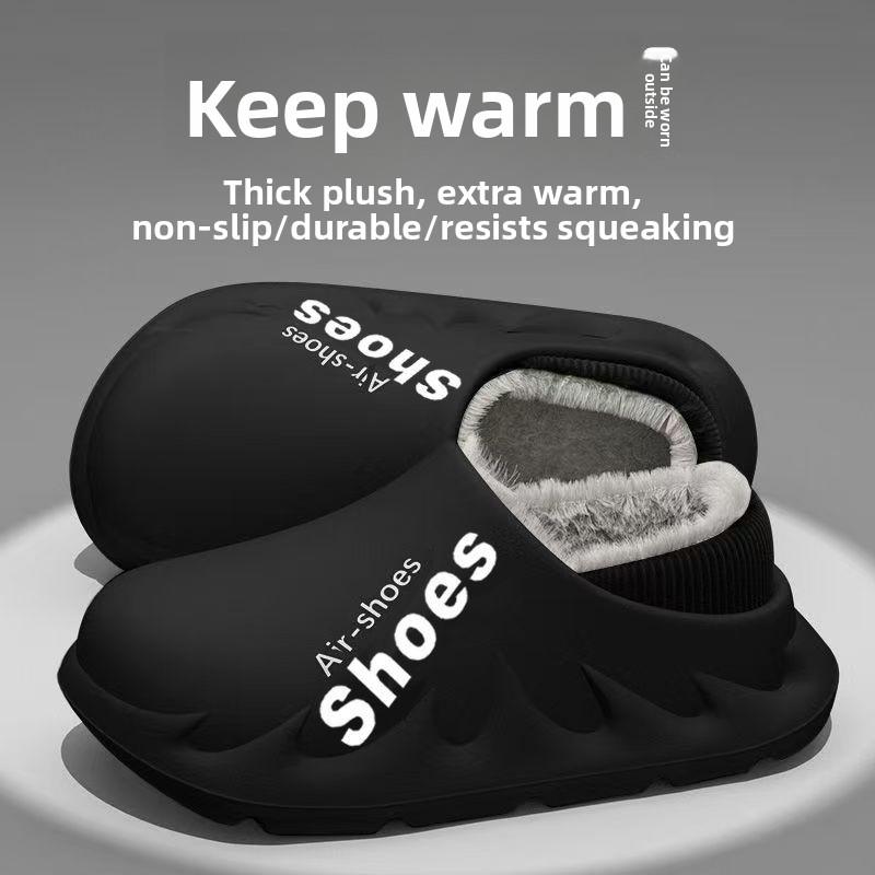 Men's New Style Closed-toe Outdoor Anti-slip Eva Waterproof Cotton Shoes for Home Wear, Also Available As A Couple's Cold-proof Option