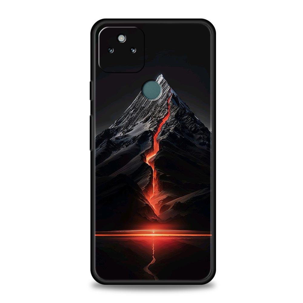 

Black Mountain Peak Phone Case Cover for Google Pixel 10 9 8 7 6 9A 8A 7A 6A Pro Shockproof Soft TPU 10 Pro XL Shell Fundas Bags Pixel 9A