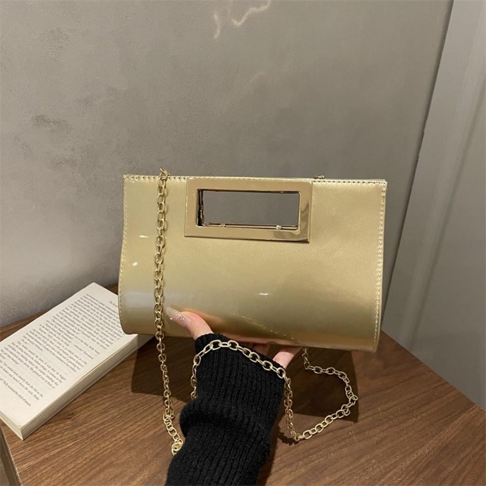 Metallic PU Leather Crossbody Bags Elegant Chain Shoulder Bag Gift Women Evening Clutch Bag Daily