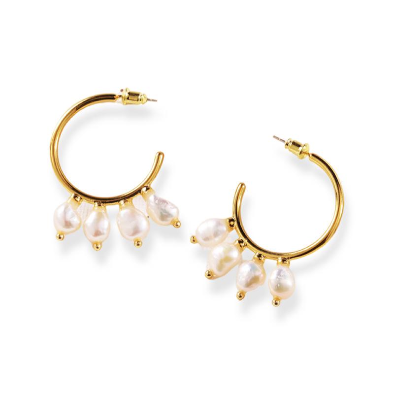 

Серьги из натурального жемчуга, серебряные иглы, модный и стильный темперамент, серьги высокого класса, персонализированные серьги-гвоздики, ювелирные изделия из Циндао.