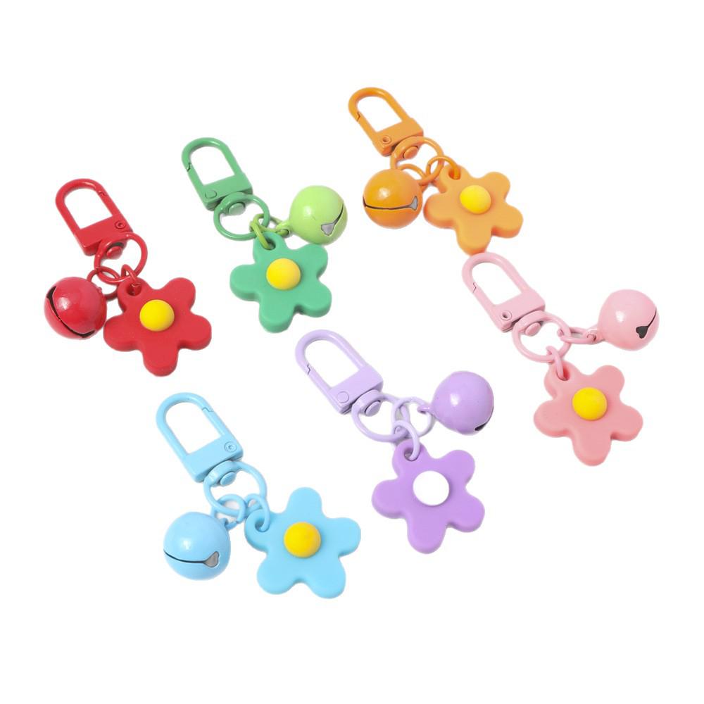 Portachiavi Campanella Fiore Smaltata Colorata - Portachiavi Colore Caramella Gioiello Ciondolo Fai da Te