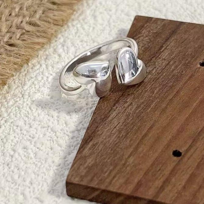 

925 Silver Heart Open Rings For Women Fashion Luxury Engagement Jewelry Accessories Money 925 Jewellery серебряный