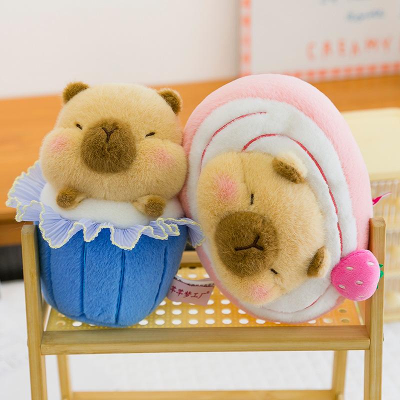 New Creative Desserts Kapibala Plush Toys Cute Capybara Dolls Children's Comforting Rag Dolls