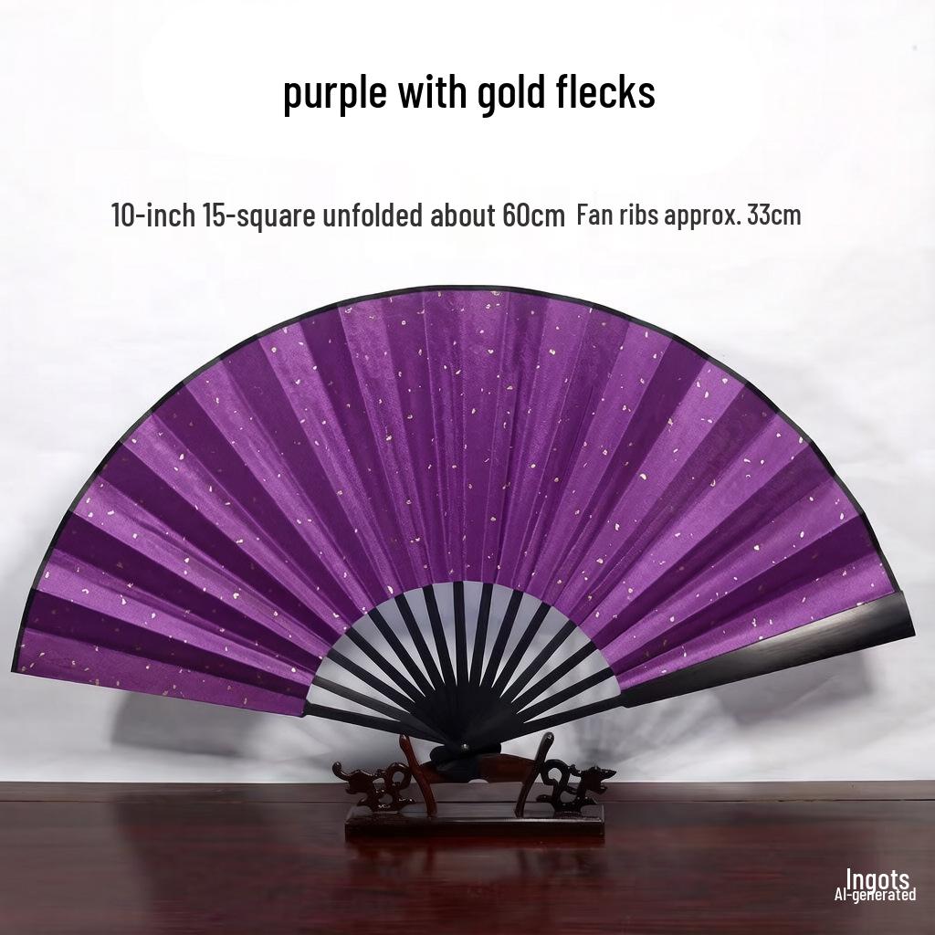 10-Inch Men s Ancient Style Silk Folding Fan: Craft & Gift Rotating Fan