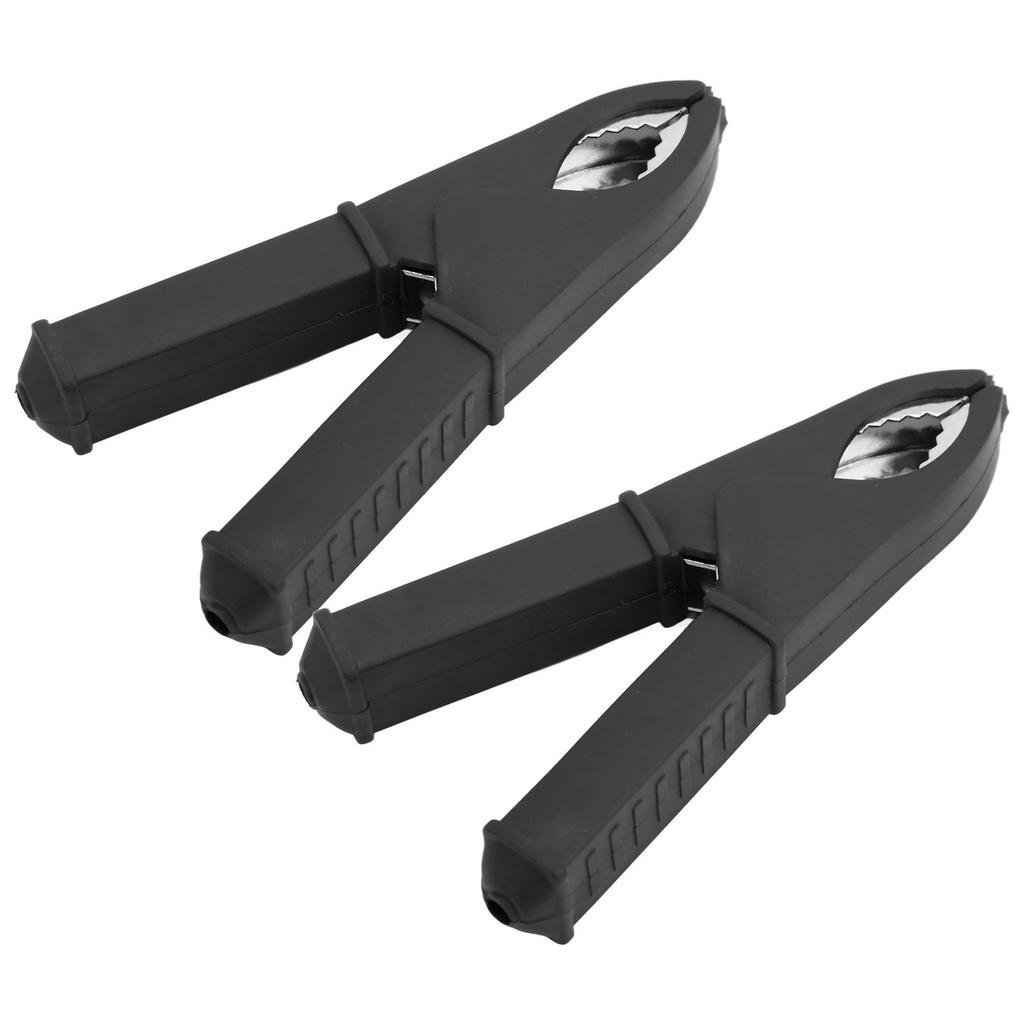 2 Pcs Insulated Clip 100mm All Copper Battery Electrical Test Insulation Clip Spring Clip Alligator ClipBlack