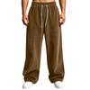 Men's Color -Lined Sweatpants High Waist Loose Fit Wide Leg Pants with Pockets