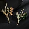 Copper Micro Inlaid Cubic Zirconia Bell Orchid Brooch Fashion Gift Set Accessories