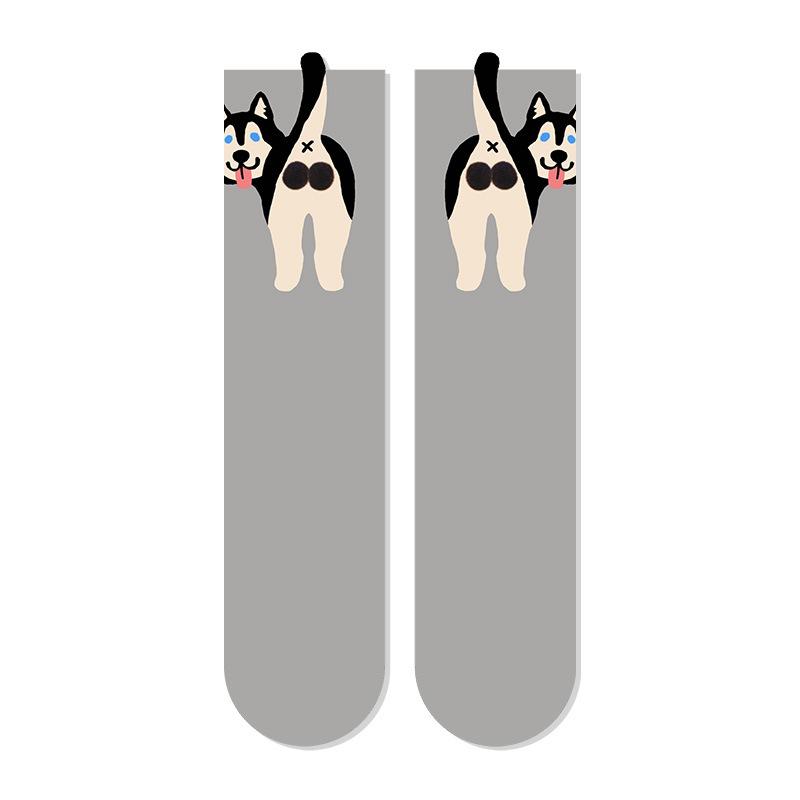 

Unisex Funny Cartoon Dogs Egg Socks Warm Soft Japanese Korean Cute Happy Puppy Husky Starling Dalmatian Teddy Cotton Socks 1Pair
