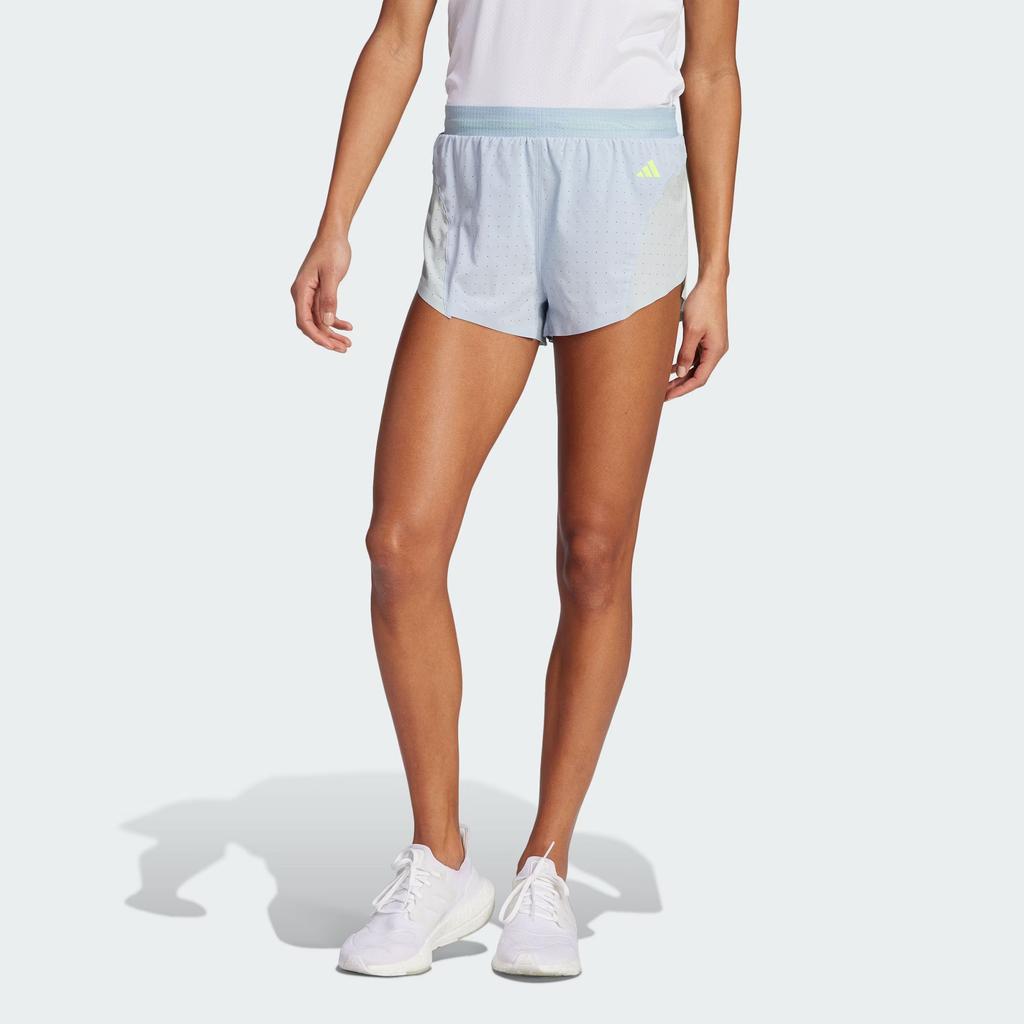 Adidas Alphabet Print Slim-Fit Running Shorts Women Bottoms Blue IK4368