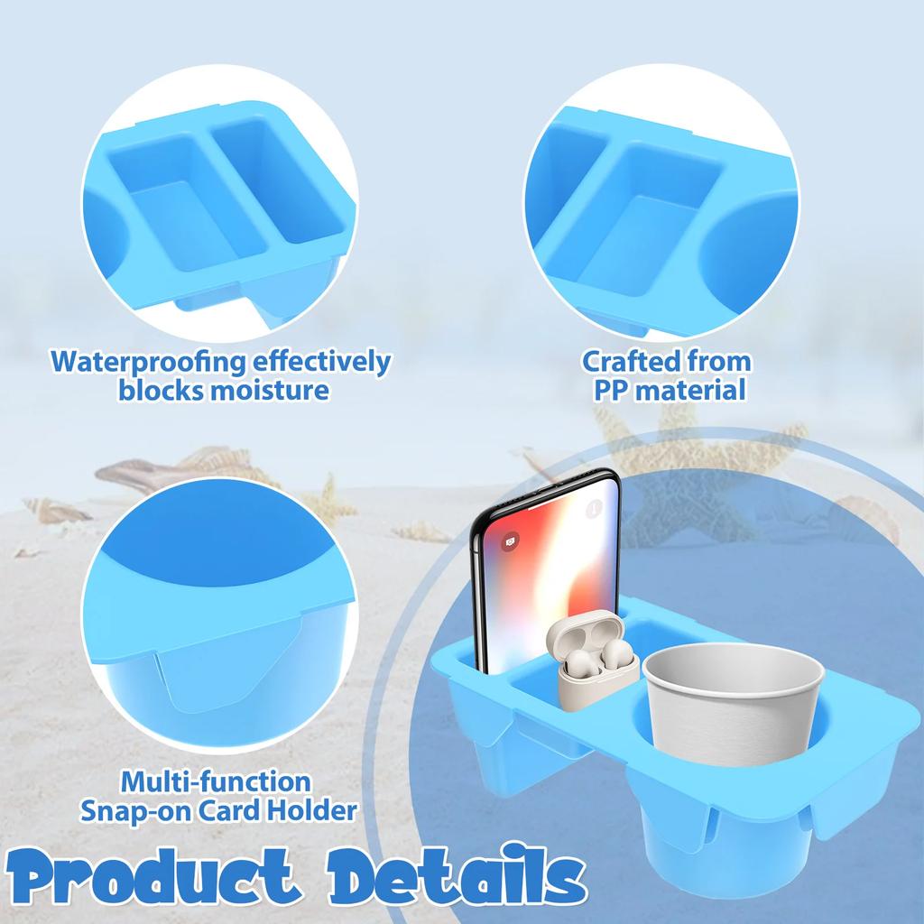 EVA Bag Top Storage Tray Beach Bag Cup and Phone Holder Outdoor Travel Camping Soft Waterproof Tote Bag Organizer Tray