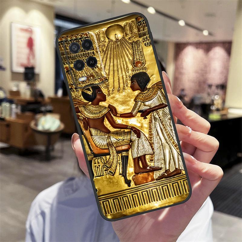 Egypt Pharaoh Mural Case For Oppo A40 A60 A80 A18 A38 A58 A78 A98 A16 A76 A96 A15 A17 A77 A74 A94 A54 A57S Cover