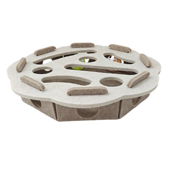Cat Scratch Puzzle Toy Kittens Puzzle Enrichment Box Cats Self-Play Felt Maze with 2