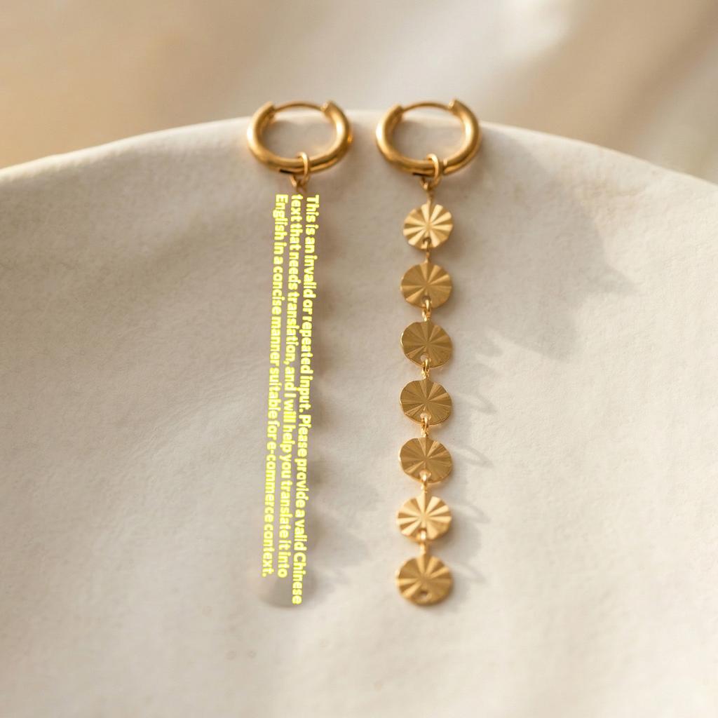 Class 18K Gold Plated Stainless Steel Tassel Earrings for Women Long Chain