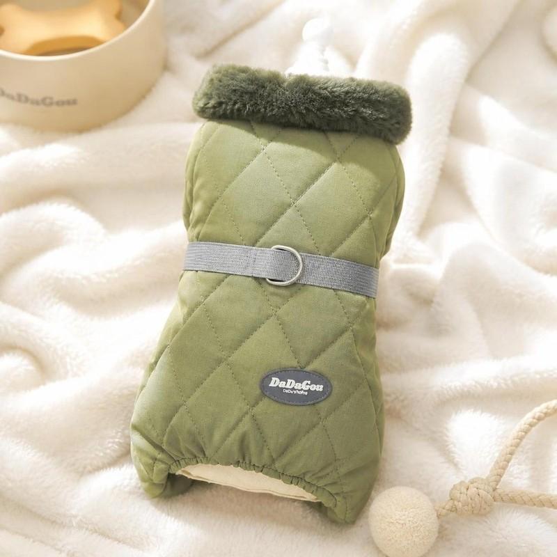 Fashion Winter Dog Warm Clothes Windproof Padded Down Dog Hiking Jacket Adjustable Pet Clothes Puppy