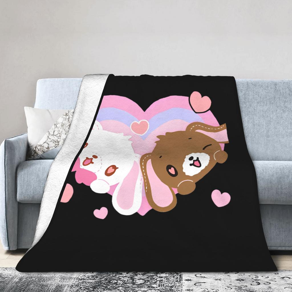 Sugarbunnies Shirousa Kurousa Cutecore Jojifuku Pinkcore Decke Fleece Warme Überwurfdecke für Auto Sofa Couch Schlafzimmer Steppdecke