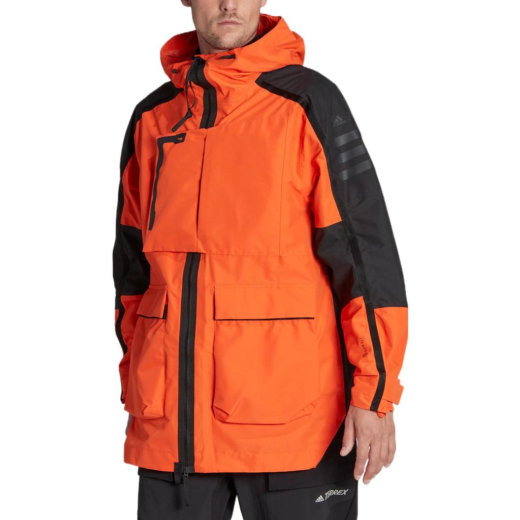 Adidas Terrex C Xploric Parka With Multiple Pockets And Zip Hood Men Jackets Orange HG8573