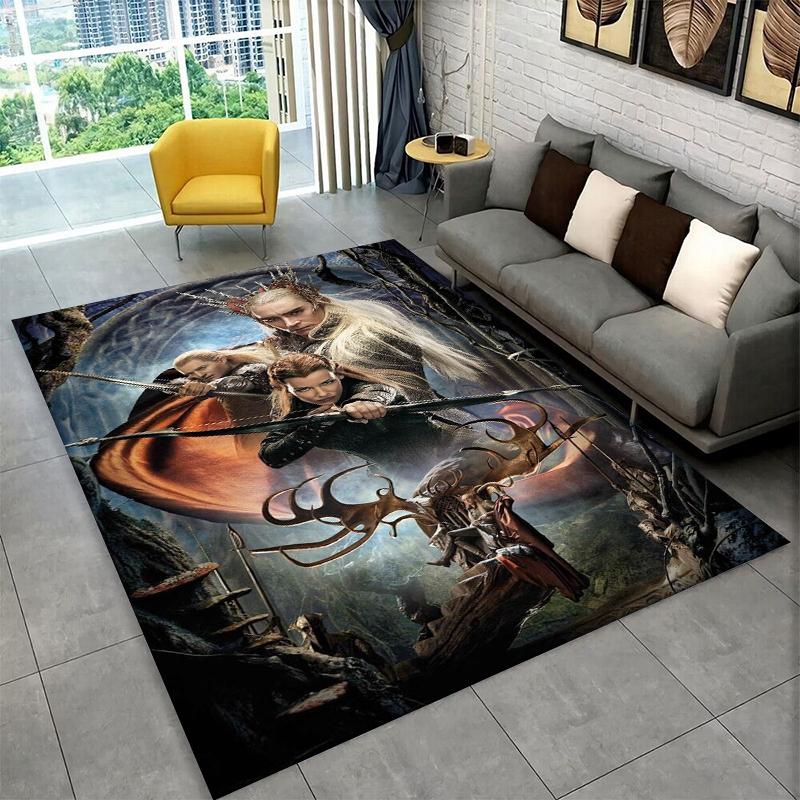 Classic L-Lord of The Rings H-Hobbit Carpet Rug for Bedroom Living Room Sofa Playroom Doormat Home Decor,Kid Area Rug Non-slip