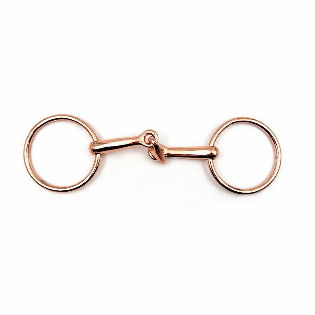 Sanftes Gebiss mit zwei Ringen | Rostbeständig, Gebrochenes Gebiss, für den täglichen Reitsport Rose