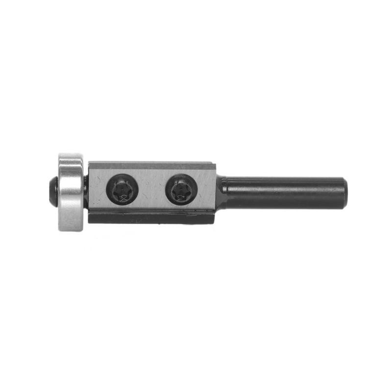 Reversible Plates Flush Cutter 8 mm Shank, Flush Cutter with 2-Sided Interchangeable Carbides Flush Trimming Router Bit