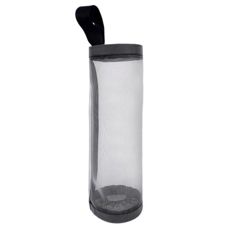 

Mesh Storage Bag for Home Hanging Organizer Plastic Bag Collector Garbage Bag Holder Extraction Storage Solutions сірий