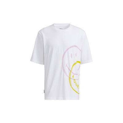 Neo Casual Sports Smiley Print Vintage T-Shirt Men Tops White H61984