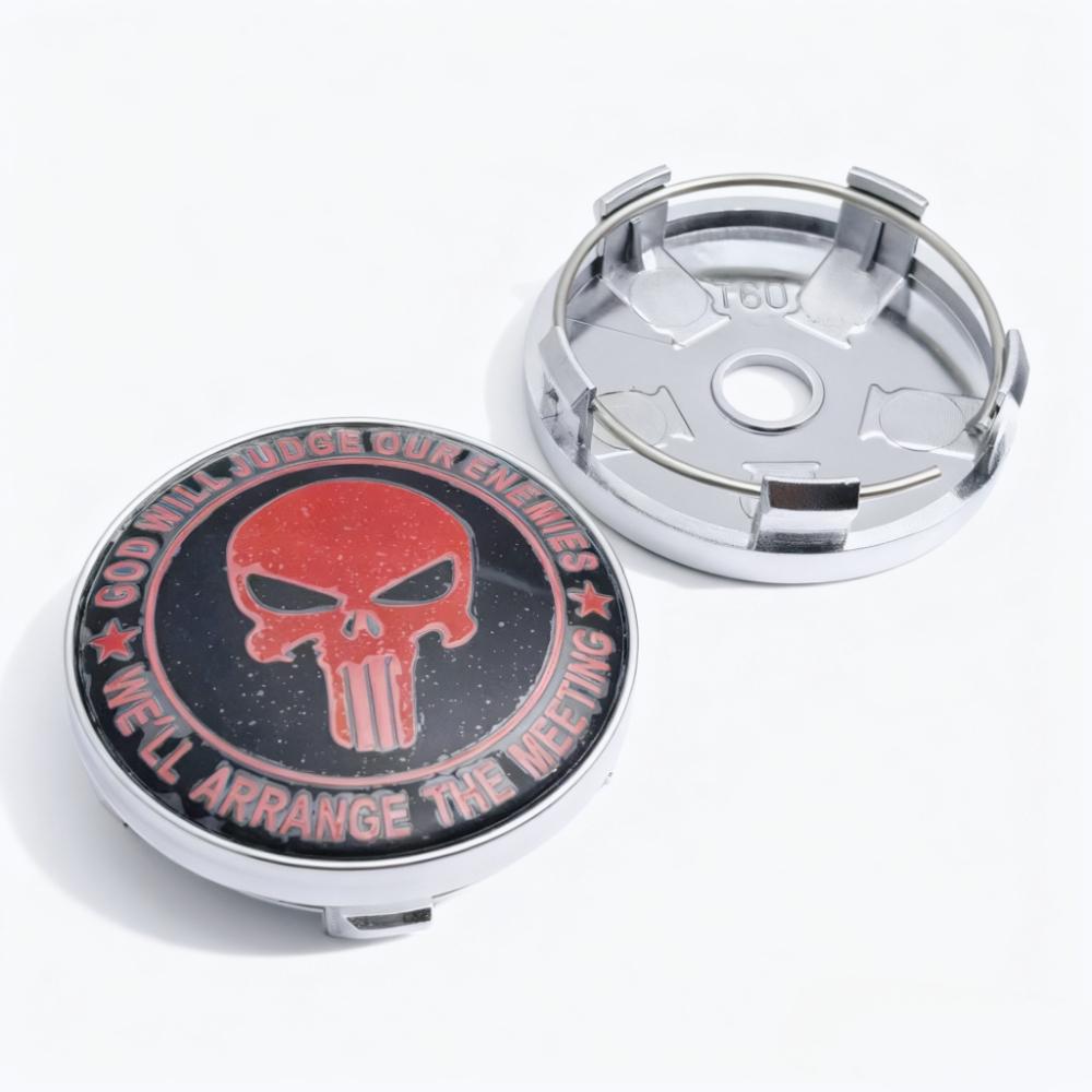 4pcs Skull Logo Emblem Car Wheel Center Caps 60MM 56MM Wheels Hub Cap Skulls Heads Badge Rim Hubcaps Dust Cover Car Accessories